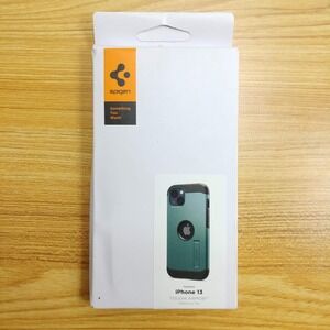 Spigen iPhone 13 Tough Armor Green Phone Case w/ Stand Feature ACS04566